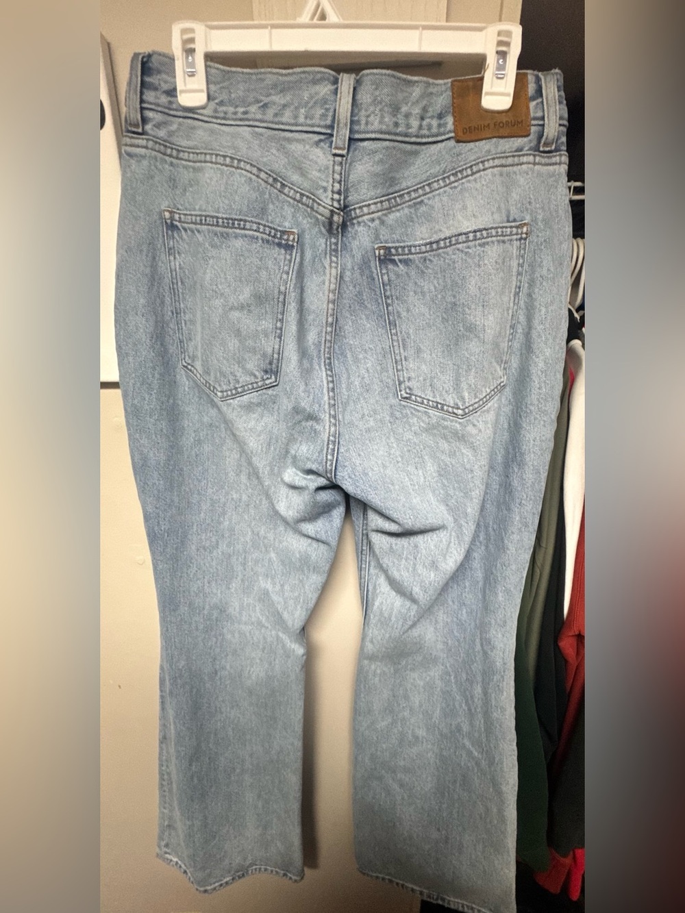Aritzia Denim Forum Marlene High Rise Wide Leg Flare Jeans Light Wash Size 31 - Picture 9 of 9